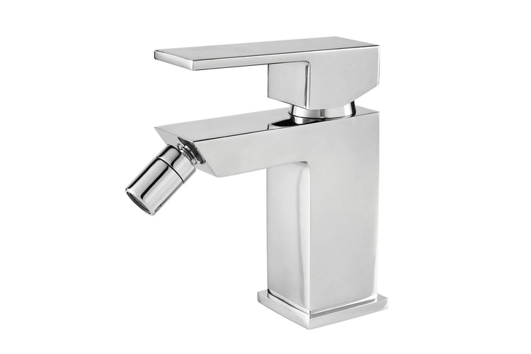 Set Rubinetteria Per Bagno da design squadrata moderna con piletta click clack inclusa -  BIDET MISCELATORE 