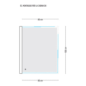 Ogomondo box cabina doccia corner 3 lati cristallo temprato serigrafato 80x100x80 destro