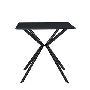 Tavolo da Pranzo con Piano Quadrato 78 x 78 cm Gambe di Design in Metallo - Nero [en.casa]