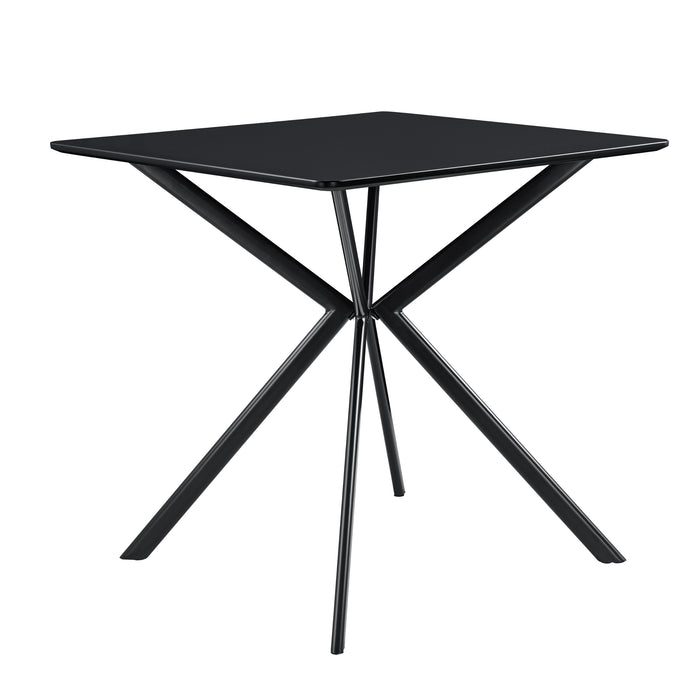 Tavolo da Pranzo con Piano Quadrato 78 x 78 cm Gambe di Design in Metallo - Nero [en.casa]