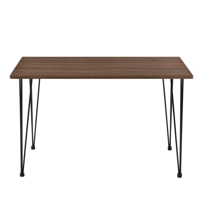 [en.casa] Tavolo per Sala da Pranzo Fino a 4 Posti con Gambe Hairpin 120 x 70 x 75 cm - Color Noce