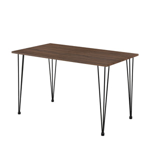 [en.casa] Tavolo per Sala da Pranzo Fino a 4 Posti con Gambe Hairpin 120 x 70 x 75 cm - Color Noce