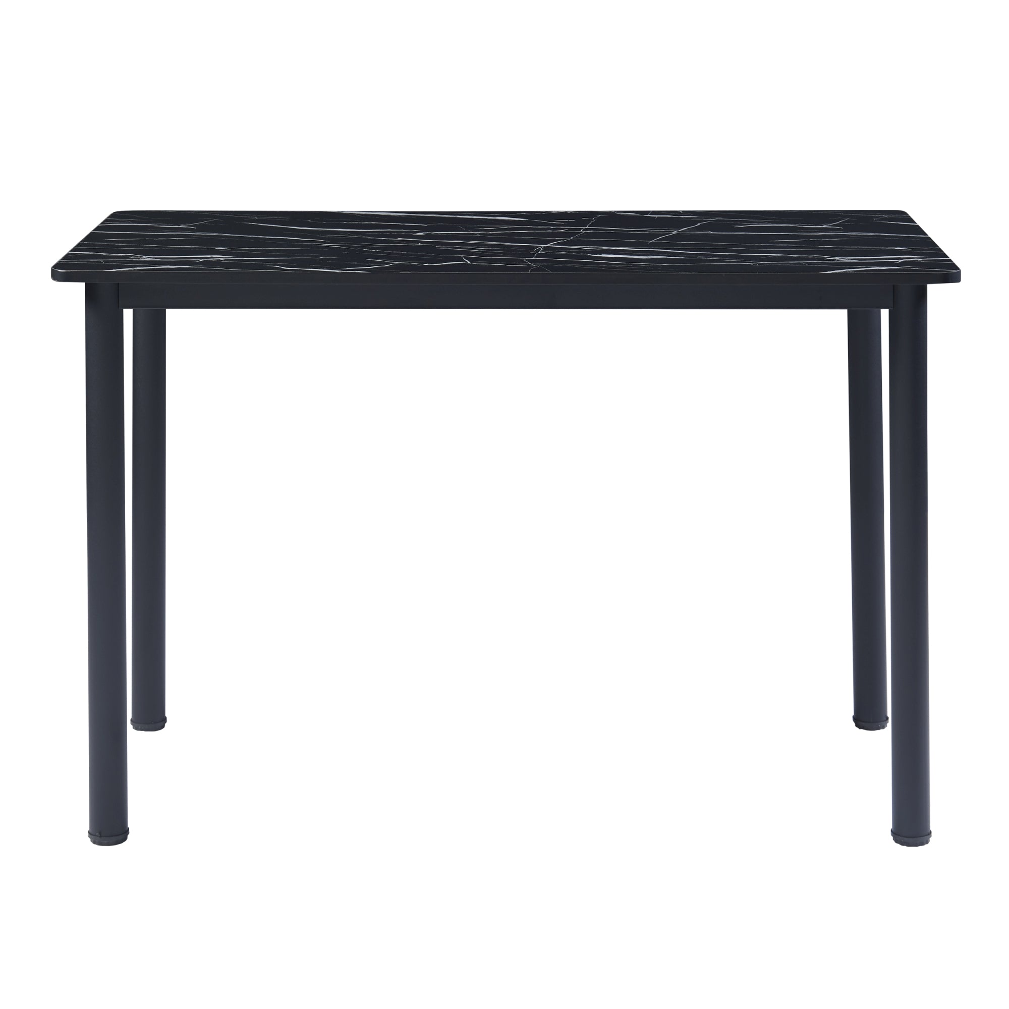 Tavolo da Pranzo Tammela 120 x 60 cm Effetto Marmo Nero [en.casa]