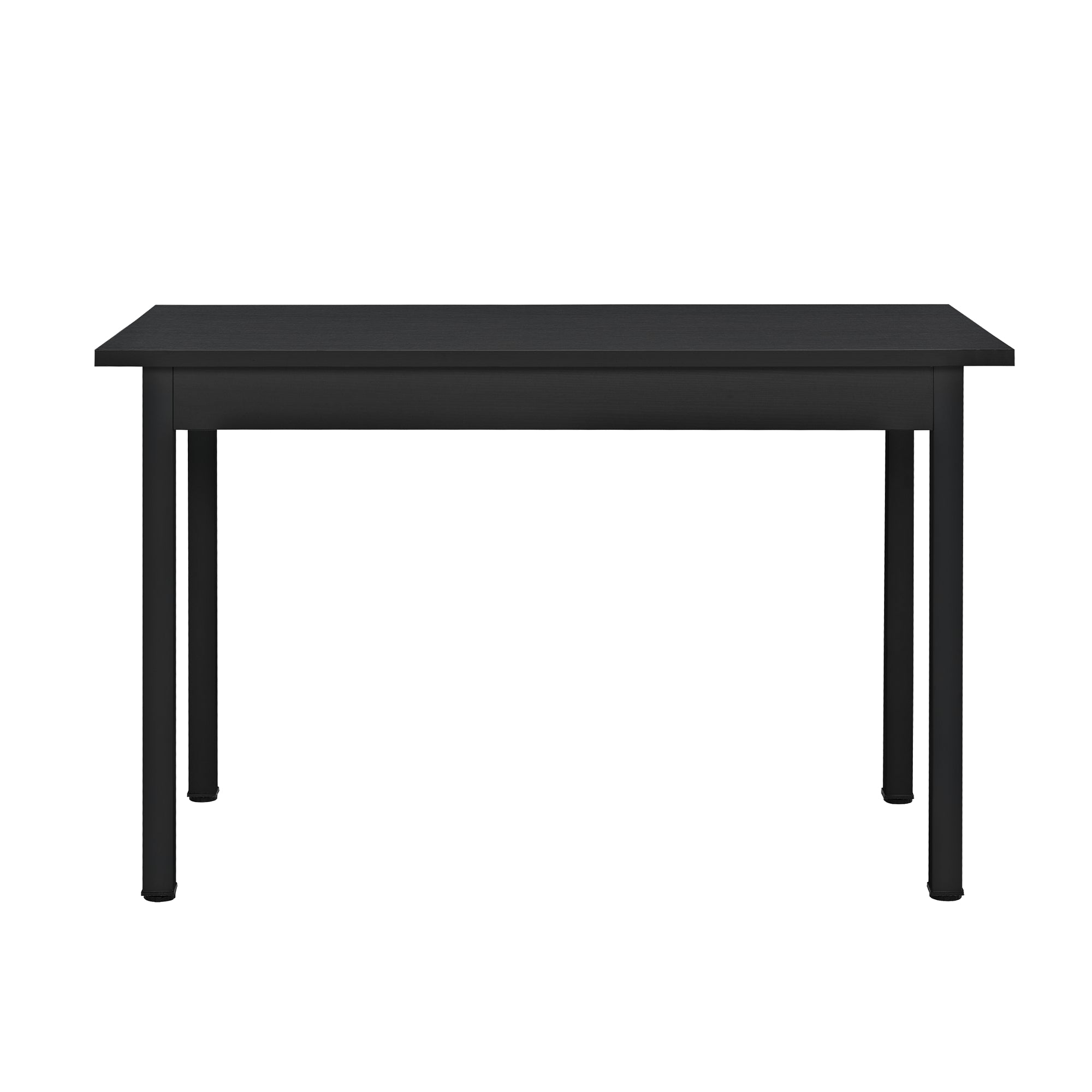 [en.casa] Arredo Sala da Pranzo Tavolo 120 x 60 x 75 cm con 4 Sedie 83 x 54 x 48 cm MDF Acciaio Plastica Nero / Grigio