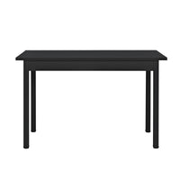 [en.casa] Arredo Sala da Pranzo Tavolo 120 x 60 x 75 cm MDF Nero con 4 Sedie Imbottite 96 x 43 x 52 cm Acciaio