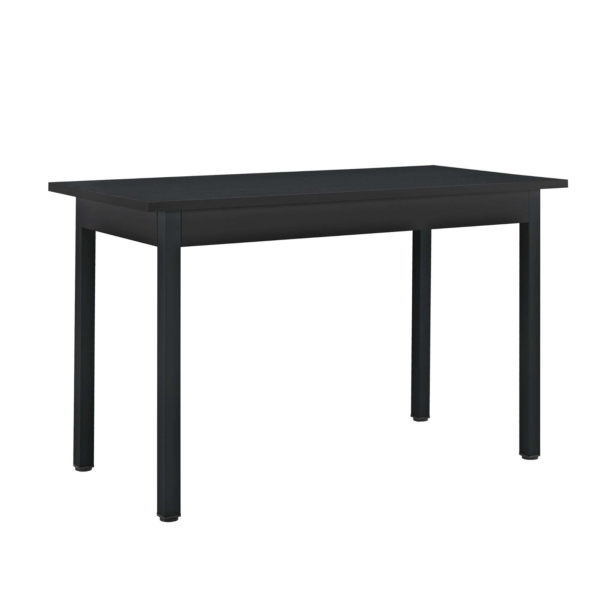 [en.casa] Arredo Sala da Pranzo Tavolo 120 x 60 x 75 cm con 4 Sedie 83 x 54 x 48 cm MDF Acciaio Plastica Nero / Grigio