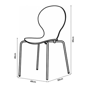 Set di 4 Sedie da Sala Etne Impilabili - Bianco [en.casa]