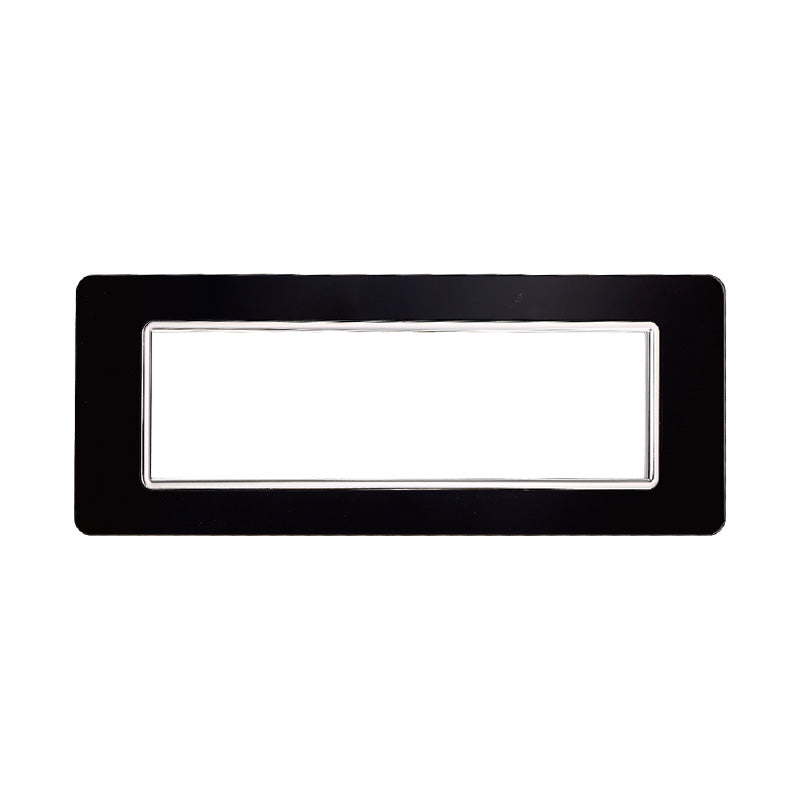 Ettroit Serie Starlight Placca in Vetro 506 7P Moduli Nera Compatibile Vimar Plana EV84602