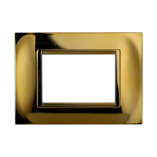 Ettroit Serie Space Placca 503 3P Moduli Quadra Oro Lucido Compatibile Living LN89312