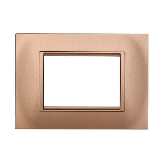 Ettroit Serie Space Placca 503 3P Moduli Quadra Oro Satinato Compatibile Living LN89311