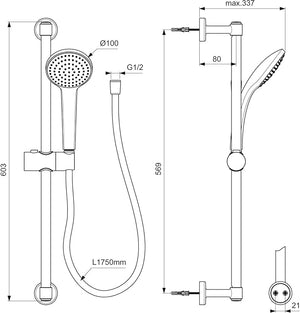 Saliscendi idealrain ideal standard 3 getti m3 smart