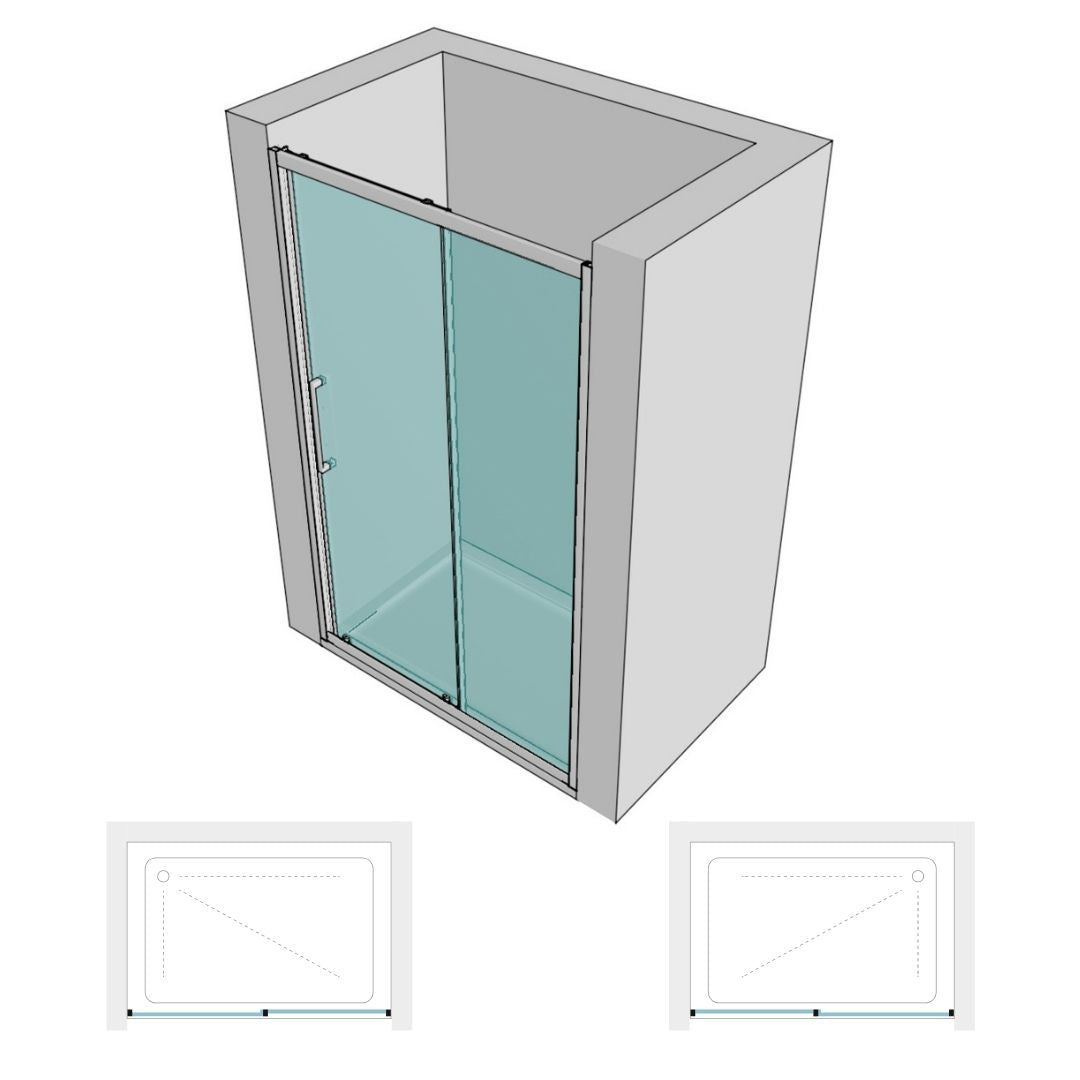 Lato porta box doccia angolare nicchia dafne cristallo 6 mm 140 cm trasparente