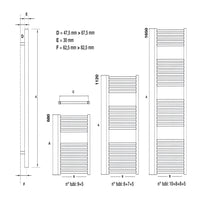 Ogomondo termoarredo cromato bagno acciaio calorifero termosifone *** misure h1120xl500xi450 21 tubi, pezzi 1