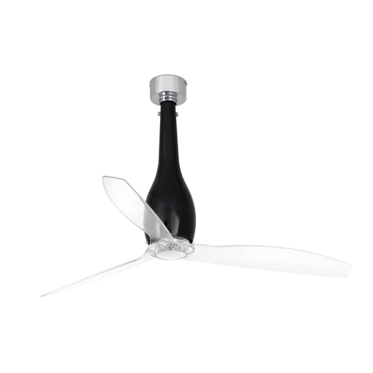 Faro 32002 Ventilatore da soffitto senza luce motore DC Diametro 128 cm e Telecomando, Nero