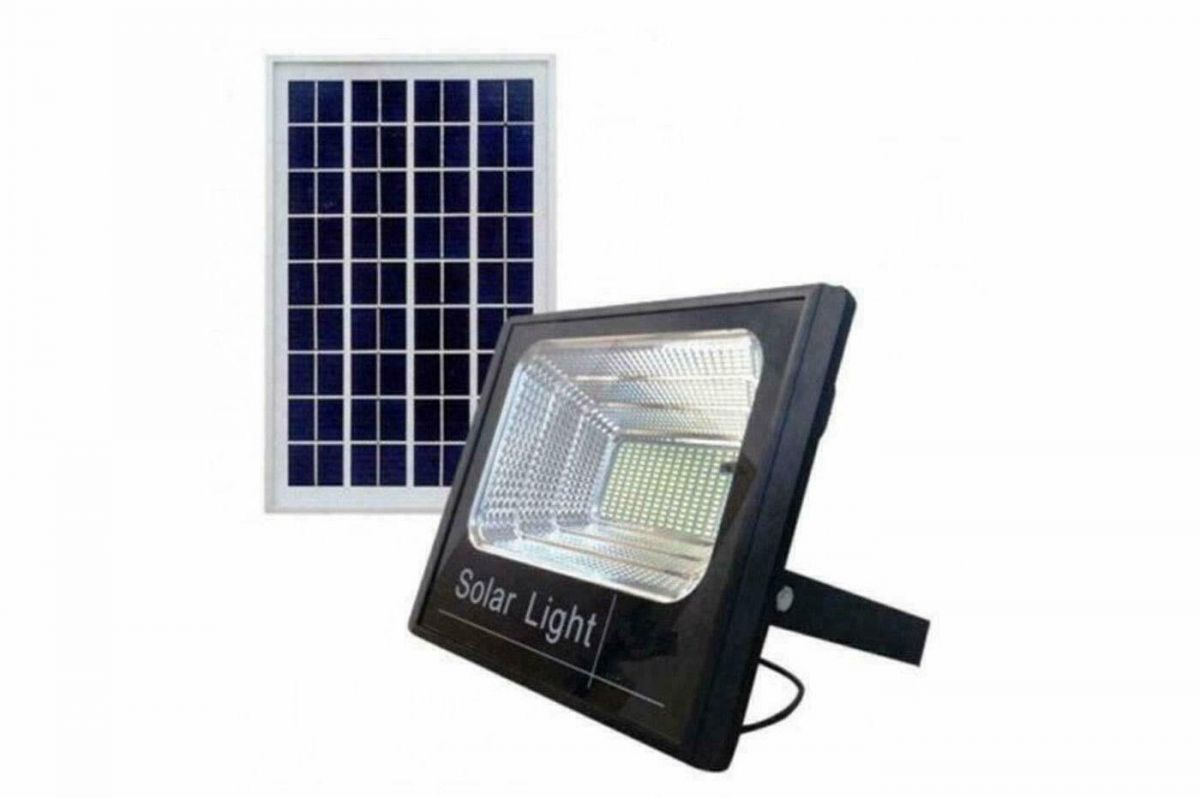 FARO LED SMD 100W PANNELLO SOLARE ENERGIA SENSORE TELECOMANDO 