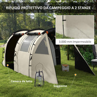 Tenda da Campeggio 4-5 Persone con Copertura Oscurante 460x230x180 cm Impermeabile con Borsa di Trasporto in Poliestere