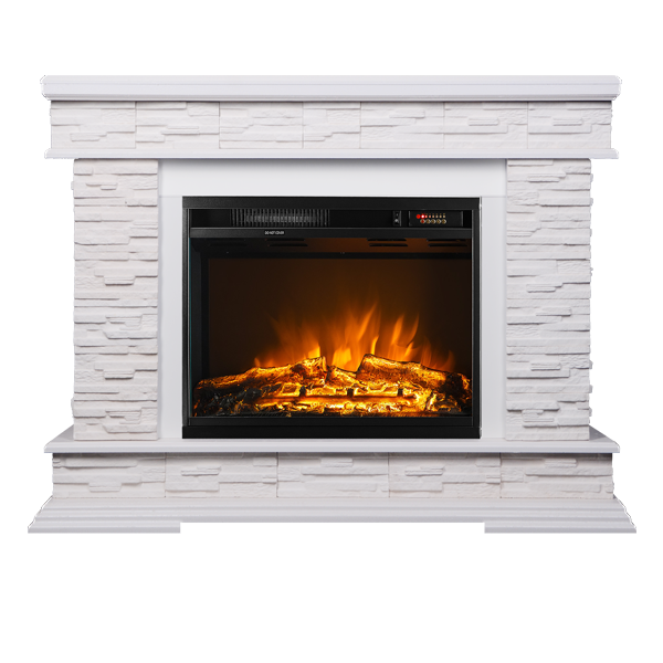 Camino Elettrico da Pavimento 88x118x30,5 cm Effetto Fiamma 1500W Stone & Lorance