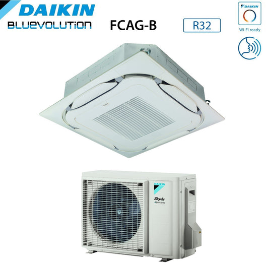 Climatizzatore Condizionatore Daikin Bluevolution a Cassetta Round Flow 12000 Btu FCAG35B + RZAG35A R-32 Wi-Fi Optional Con Griglia Standard Inclusa