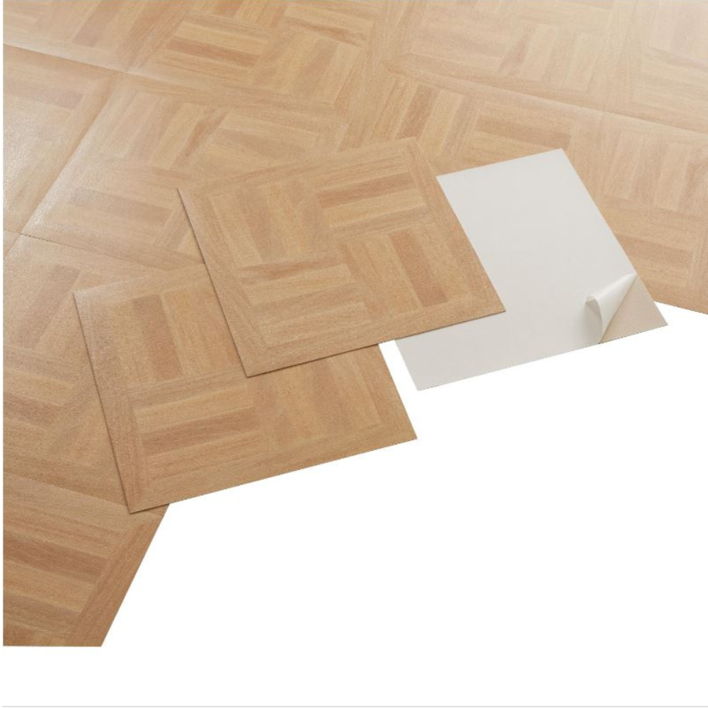 Piastrella autoadesiva in pvc con trama quadrotte misure 30,5 x 30,5 cm h 1,5 mm in confezioni da 2 mq