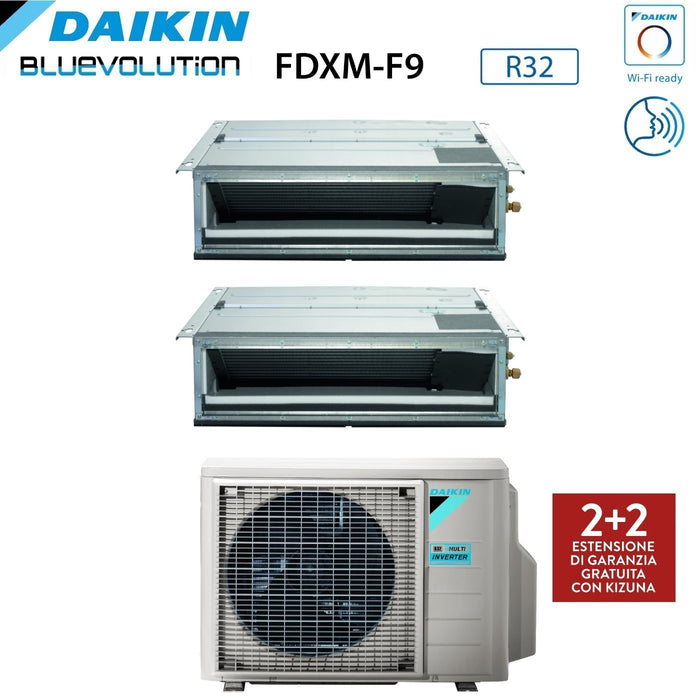 Climatizzatore Condizionatore Daikin Bluevolution Dual Split Canalizzato Canalizzabile Inverter serie FDXM-F9 9+12 con 2MXM40A R-32 Wi-Fi Optional 9000+12000 Garanzia Italiana