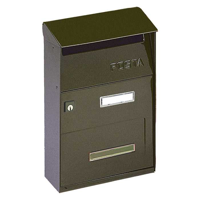 CASSETTA POSTALE SERIE 'EFFE' cm 22 x 11 x h 32,5 vern.verde ALUBOX