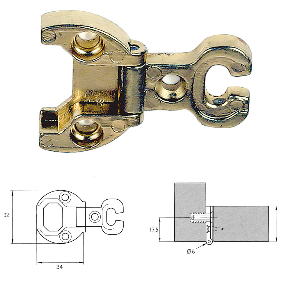 CERNIERA PER MOBILI 'A0054' oro - 2 PZ