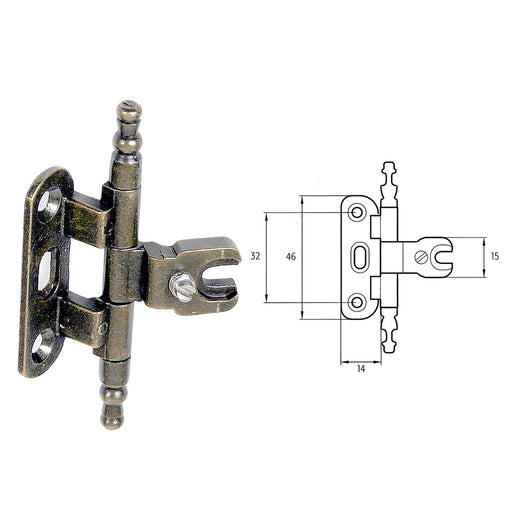 CERNIERA PER MOBILI 'A0058' bronzata - 2 PZ