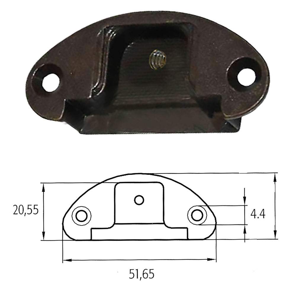 BASETTA PER CERNIERE MOBILI 'A0069' bronzata - 50 PZ