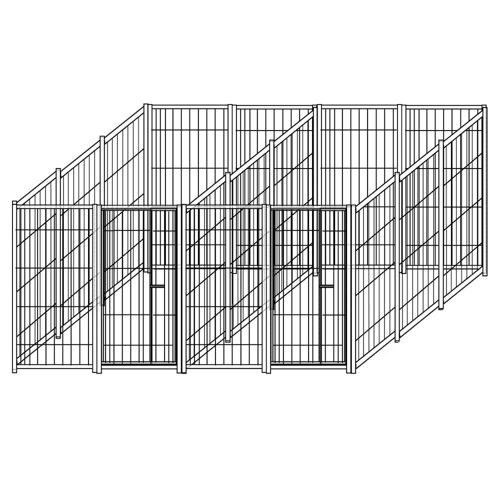 2 box in linea modulari da 3x2 metri solo perimetro in rete con zincatura a caldo