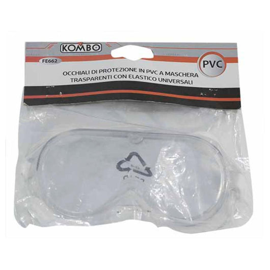 Occhiali di Protezione a Mascherina in PVC Conformi alla Normativa:EN166