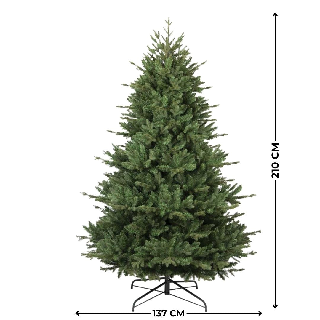 Albero di Natale realistico alto 240 cm con 2488 rami realizzato in PE+PVC di colore verde