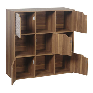 Libreria 9 cubi con ante decorate