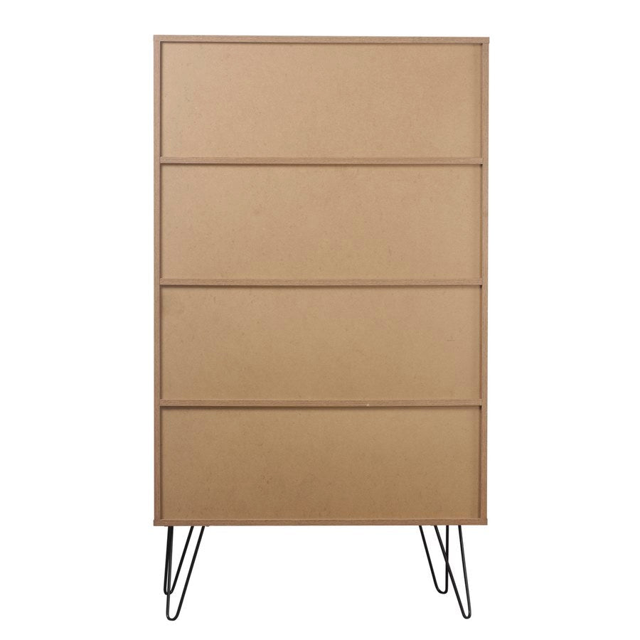 Libreria Mobiletto 2 Ante e 2 Cassetti 4 Ripiani 80x39x139,5 cm in Legno MDF Naturale