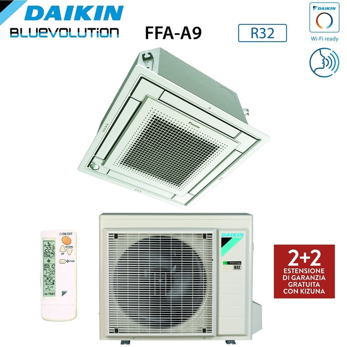 Climatizzatore Condizionatore Daikin a Cassetta Fully Flat 12000 Btu FFA35A9 R-32 Wi-Fi Optional con Griglia Inclusa Classe A++/A+ - Garanzia Italiana