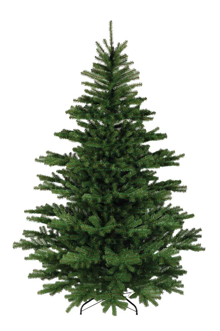 Albero di Natale artificiale alto 180cm con 1434 rami e base in plastica di colore verde