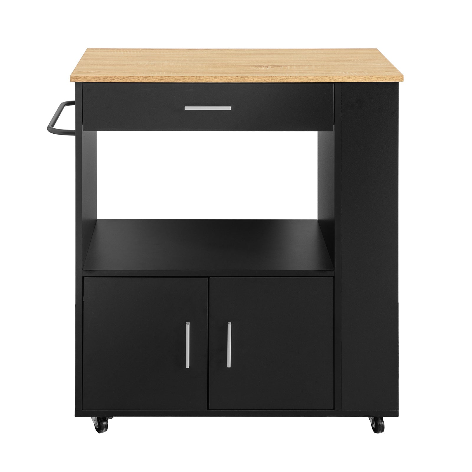 Carrello da cucina legno Mobiletto cucina salvaspazio con cassetto e armadietto 82x46x88 cm Nero FKW113-SCH SoBuy