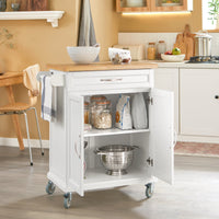 Carrello Cucina,Credenza Cucina,Mobile Cucina Con Route,Bianco FKW13-W