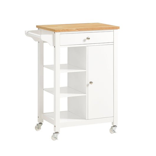 Carrello di servizio, Credenza in legno, mobile cucina, bianco, FKW46-WN