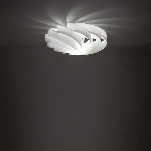 Plafoniera Moderna 1 Luce Flat In Polilux Bianco D60 Made In Italy