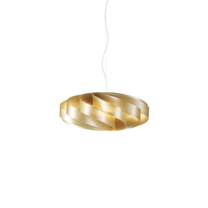 Sospensione Moderna 5 Luci Flat In Polilux Oro D100 Made In Italy