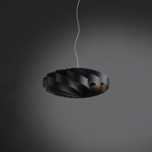 Sospensione Moderna 1 Luce Flat In Polilux Nero D30 Made In Italy