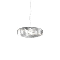 Sospensione Moderna 1 Luce Flat In Polilux Silver D30 Made In Italy