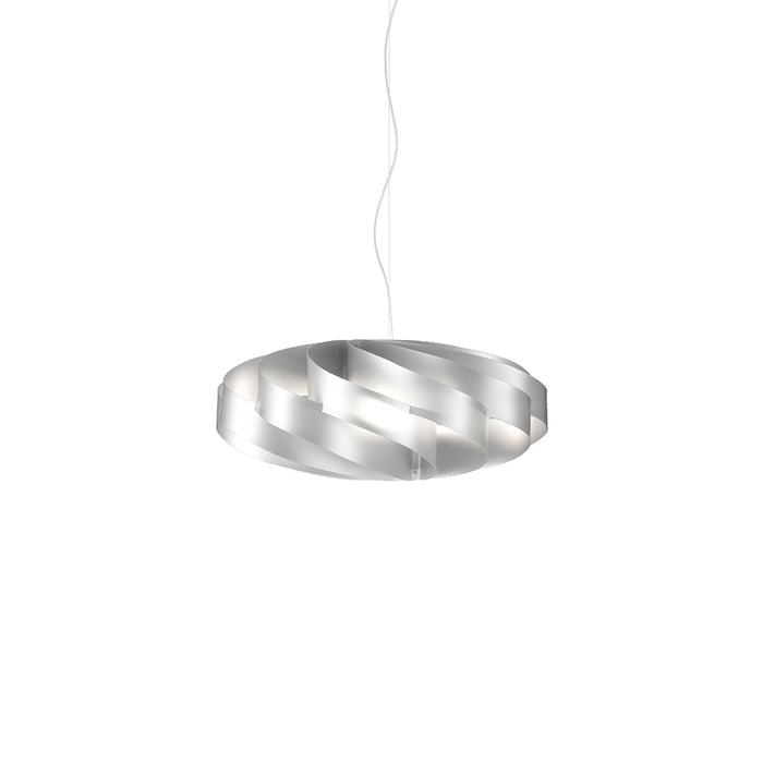 Sospensione Moderna 1 Luce Flat In Polilux Silver D40 Made In Italy