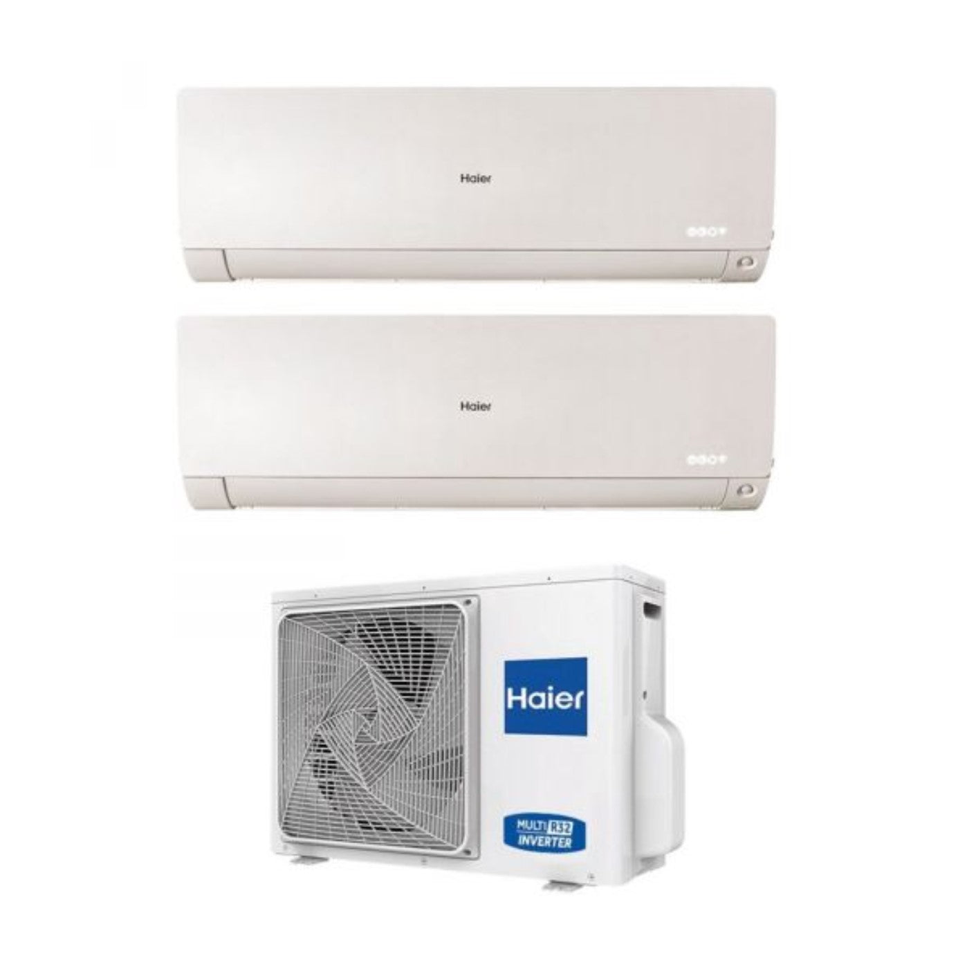 Climatizzatore Condizionatore Haier Dual Split Inverter serie FLEXIS PLUS WHITE 9+12 con 2U40S2SM1FA R-32 Wi-Fi Integrato Colore Bianco 9000+12000