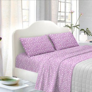 TESS-HOME COLLECTION Completo letto matrimoniale Flowers 100% cotone  Rosa