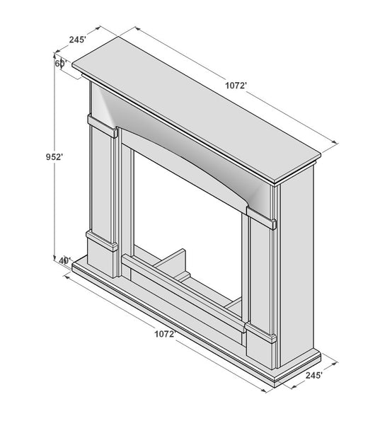 Tagu Fm463 Gr3 Cornice Per Caminetto Elettrico Struttura In Legno Grigio Scuro