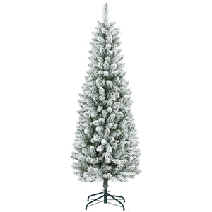 Albero di Natale Artificiale Innevato 180 cm 479 Rami Design Alto e Stretto Verde