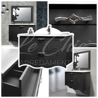 Mobile bagno moderno sospeso luxury nero - 90 cm