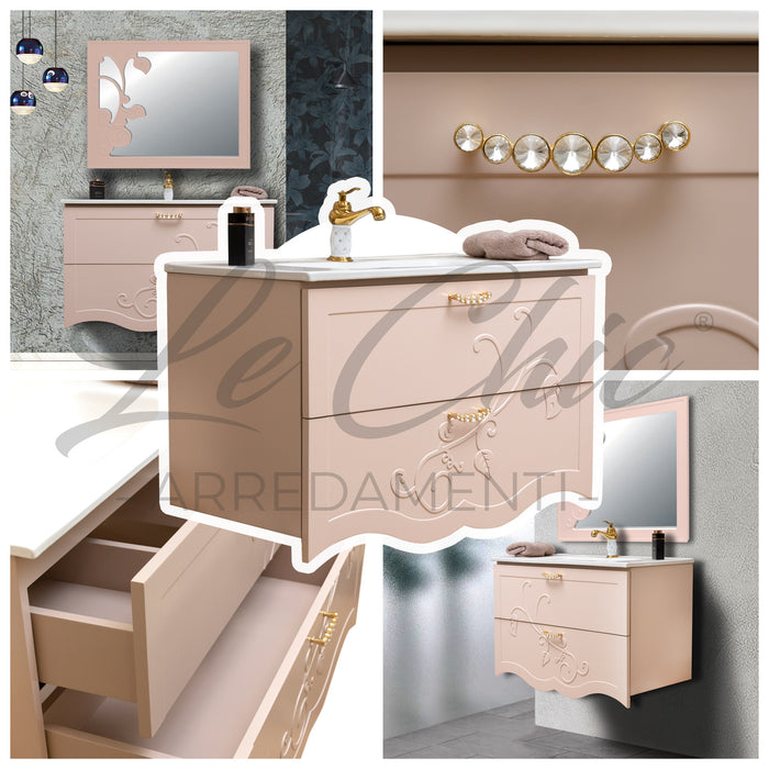 Mobile bagno moderno cipria completo - 100 cm