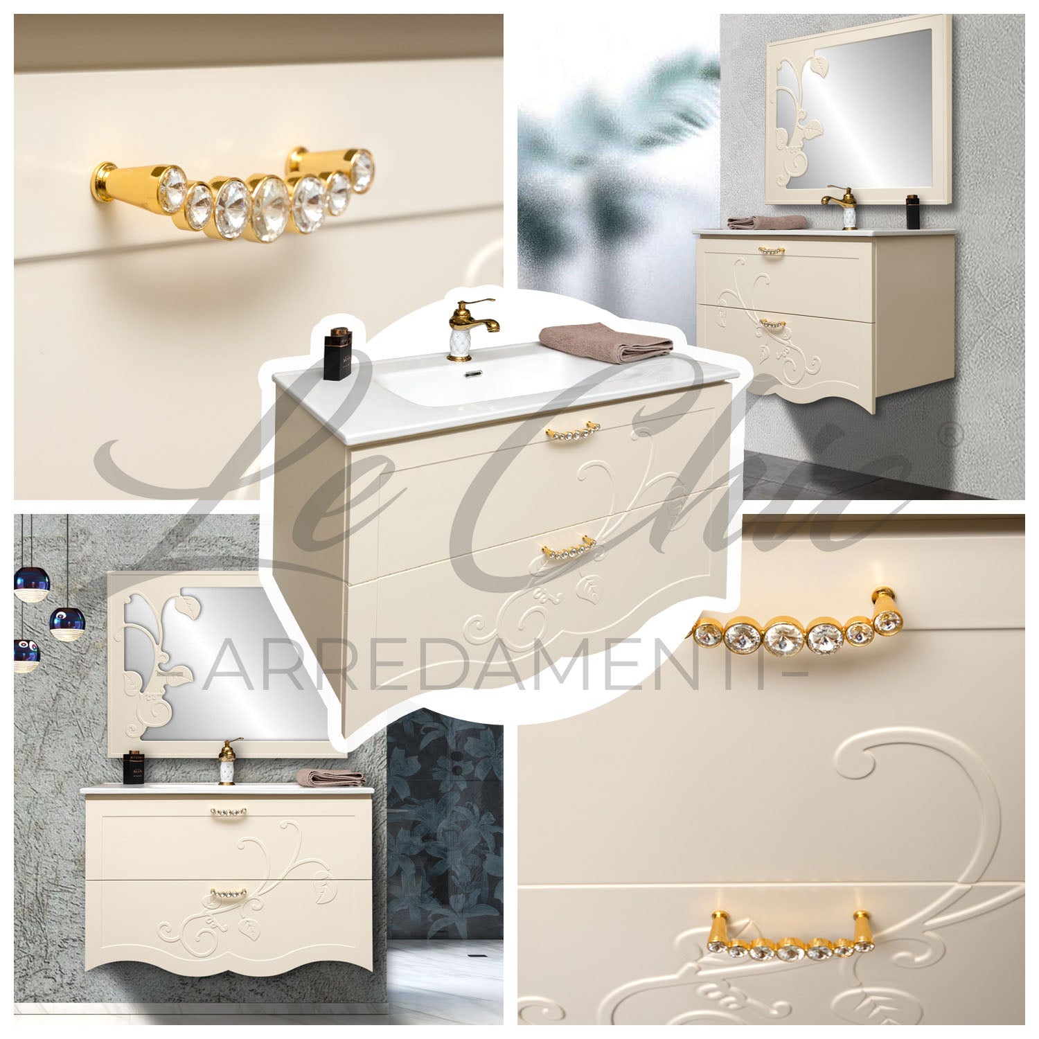 Mobile bagno moderno luxury con colonna - 90 cm